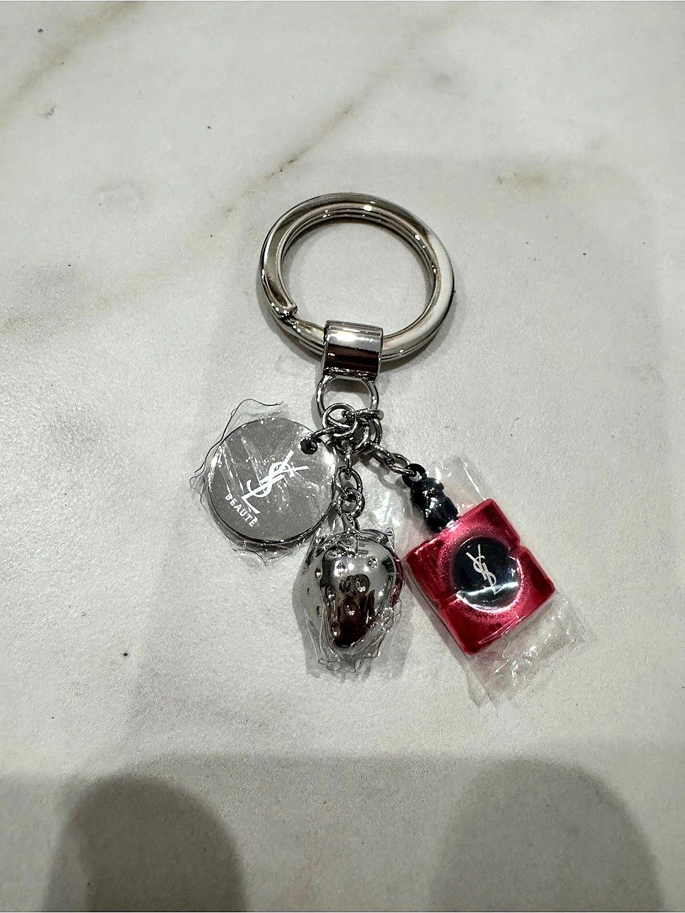 YSL Beauty Keychain Pink Bottle Charms-Exclusive PR Set -NWT